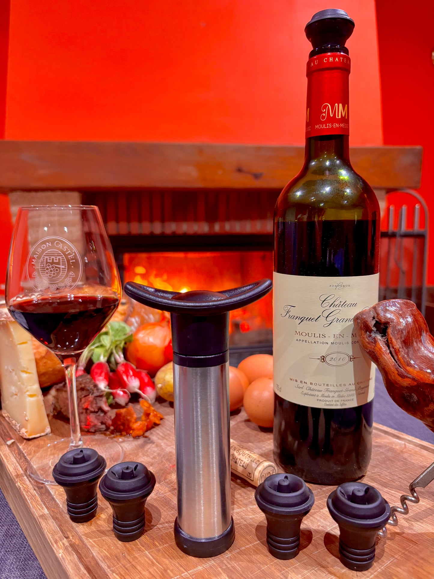 Bouchon de vin avec pompe a vide